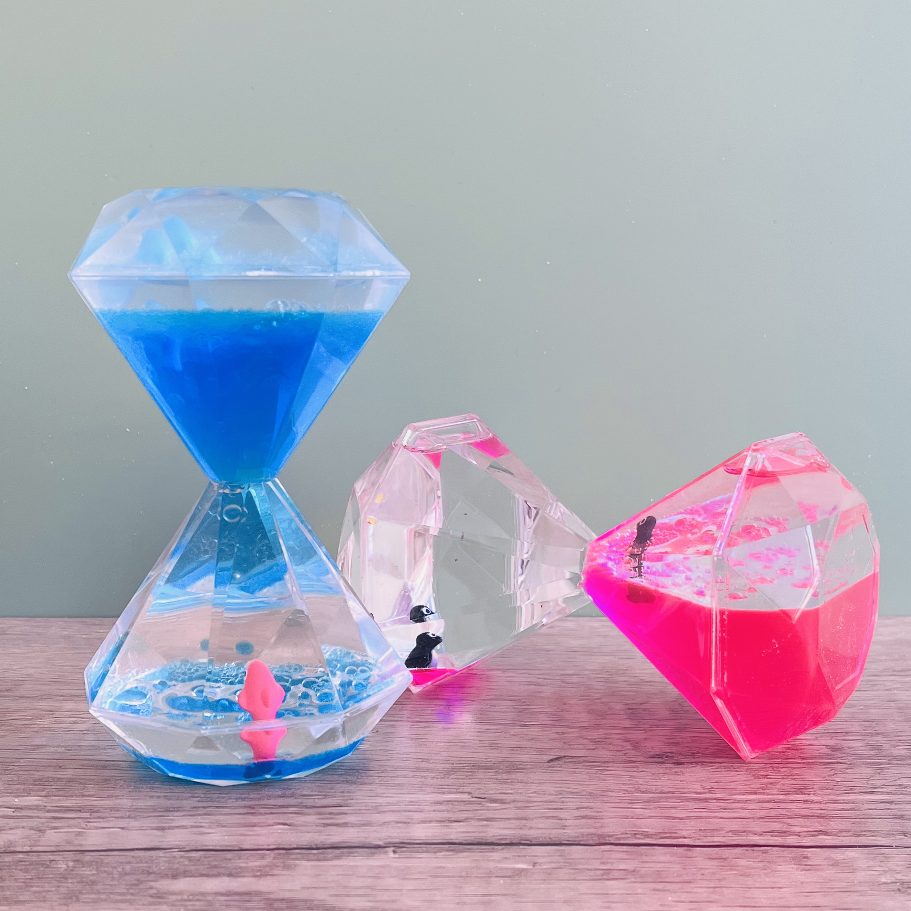 Sablier décoratif en plastique, diamant, fuite d&#39;huile, pingouin dans la vie Marine, poisson mignon, animaux de l&#39;océan, ornements de bureau, promotionnel