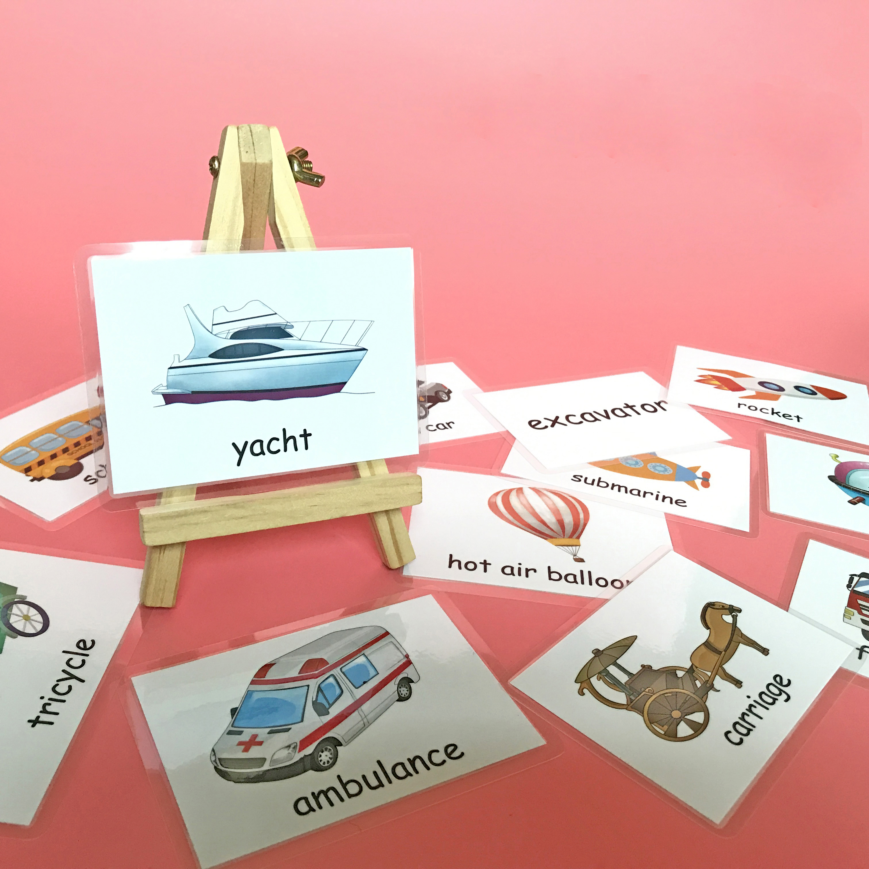 Tarjetas didácticas de aprendizaje de palabras en inglés Montessori para niños, tarjetas educativas tempranas, suministros para el aula, material didáctico para profesores de guardería: Morado