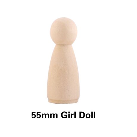 Baby Toys 10pcs Peg Dolls Maple Wood Wedding Dolls Home Decor Diy Nature Wooden Dolls Montessori Toy Baby Products 35/43/55/65mm: 55mm Girls