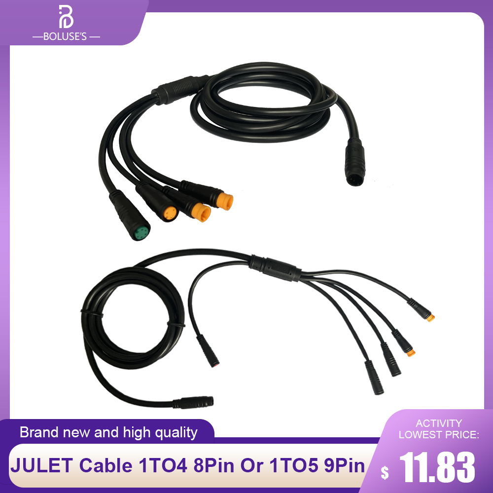 Juliet 1TO4 1TO5 Cable 1TO4 8Pin 1TO5 9Pin Waterproof Cables Connect The Throttle For EBike Conversion Kit