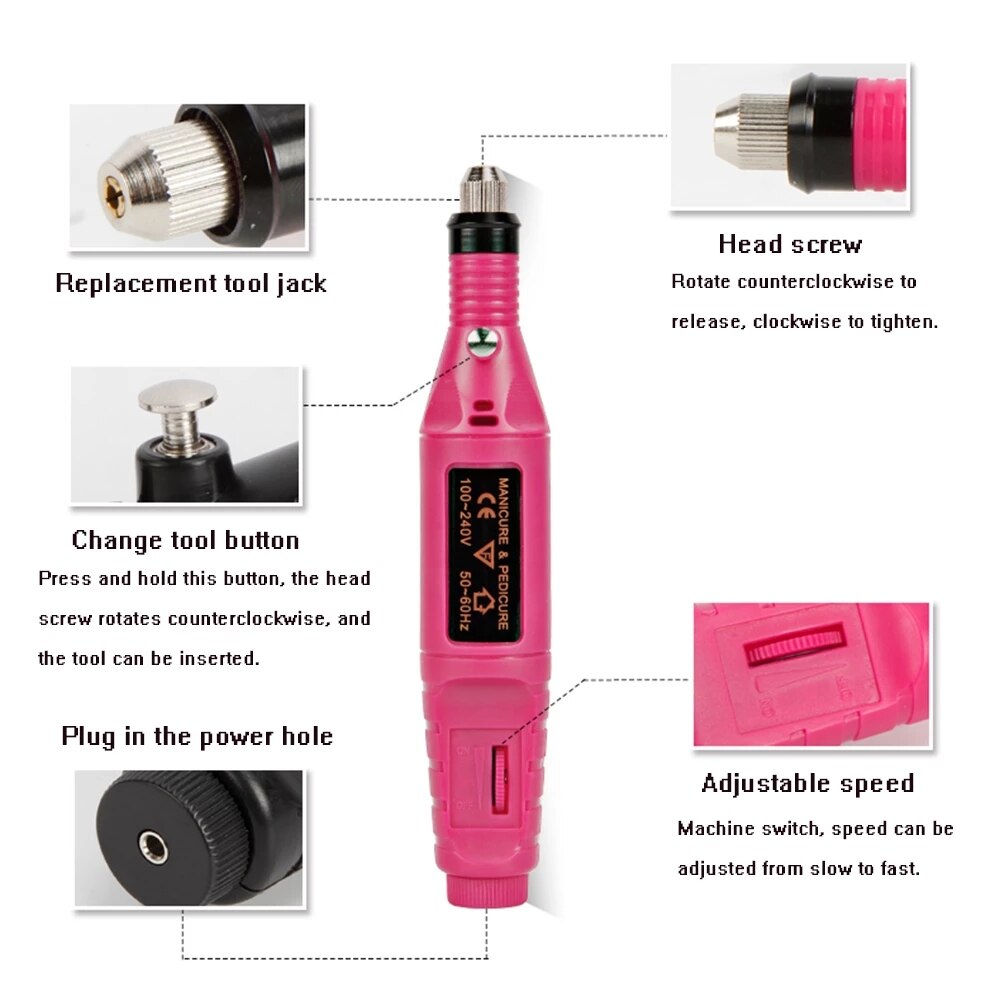 Mini máquina pulidora eléctrica para uñas, herramienta de manicura para pulir esmalte de uñas, elimina la piel muerta y pedicura