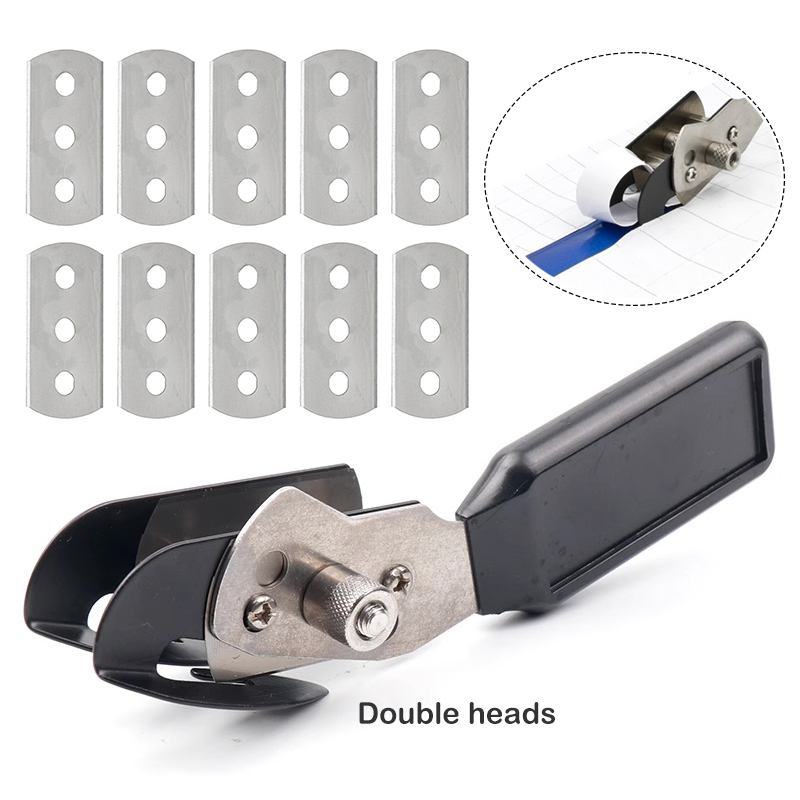 ALIWRAP-cortador de película de revestimiento de vinilo para coche, doble cabezal, cuchillo, cortadora de respaldo de papel, herramienta de corte de pegatinas de película de carbono, cortador de Metal de seguridad: Naranja