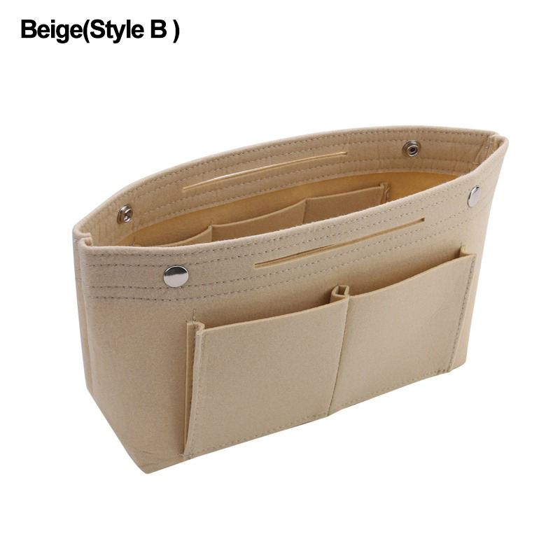 Felt Insert Bag Fits For Longchamp Handbag /Bucket Bags Liner Bag Felt Makeup Bag Support Travel Portable Insert Purse Organizer: Orange