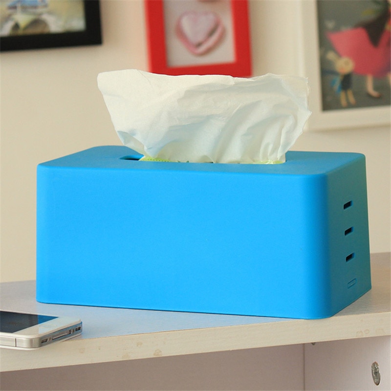 Colorful Plastic Tissue Box Modern Paper with Oak Home Car Napkins Holder Case Home Organizer Decoration Tool Paper Storage Tray