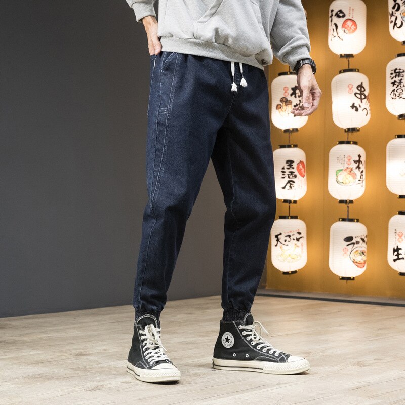 Jean homme Baggy Denim sarouel homme entrejambe ample Hip Hop rue cordon pantalon grande taille 5X 6X 7X Joggers Streetwear