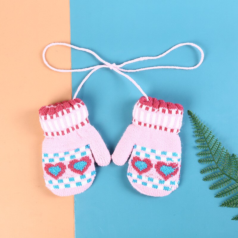 Inverno grosso quente luvas de natal para crianças crianças luvas de lã de malha corda da criança 5-10y meninos da menina das crianças: E