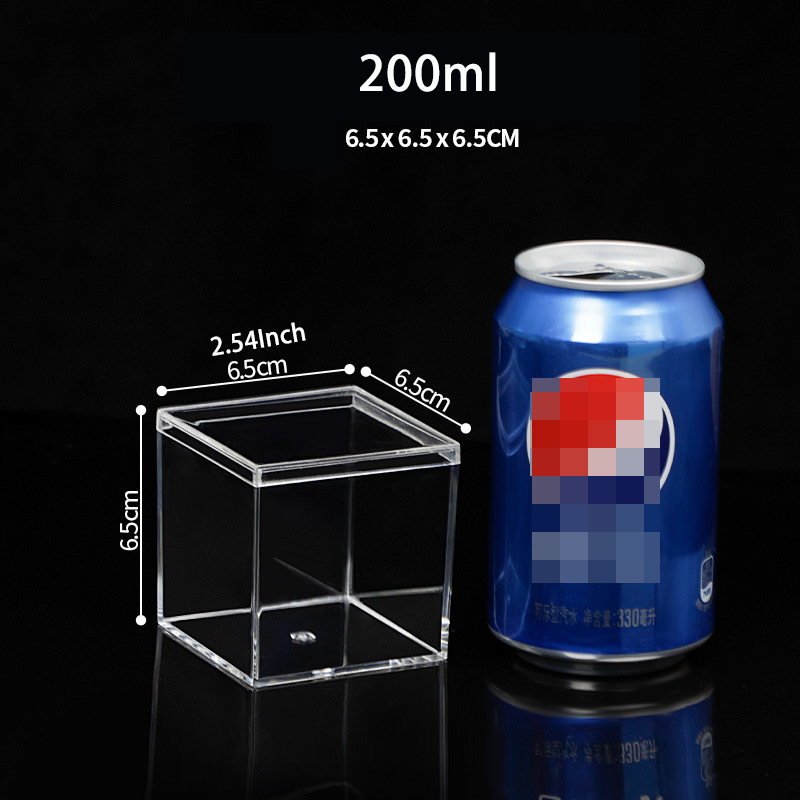 Cajas acrílicas transparentes con cubierta,caja transparente organizador de plástico maquillaje, pequeño , caja de embalaje cuadrada, contenedor de almacenamiento de dulces de comida para el hogar cajas de almace: Morado