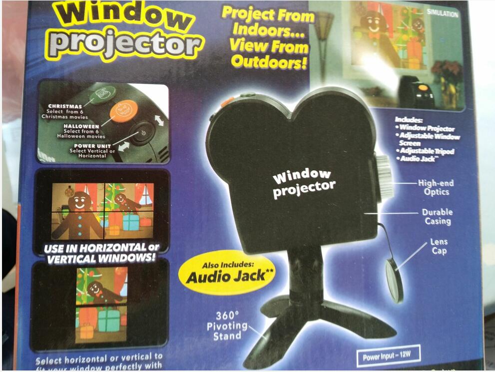Window Wonderland Movies Projector with 12 Movies Christmas Window
