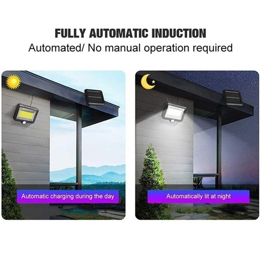 100 Led Solar Light Outdoor Solar Lamp Pir Motion Sensor Wandlamp Waterdichte Zonne-energie Zonlicht Voor Tuin Decoratie