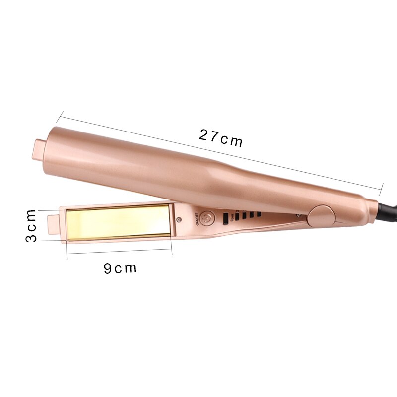 Hair Curler Gold 2 in 1 Straightening Iron Hair Curler Curling Iron Salon Hair Curling
