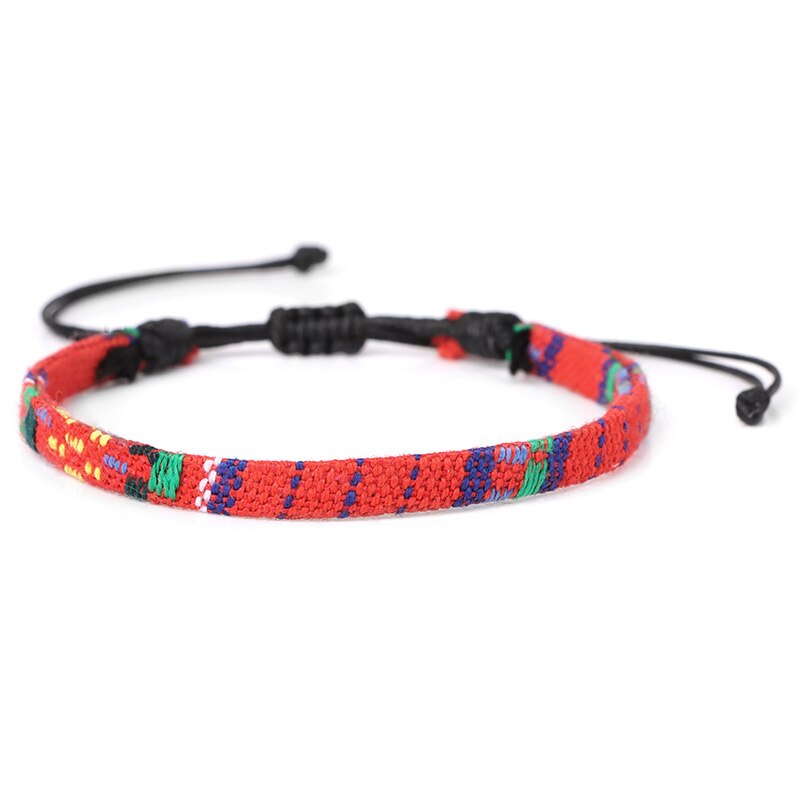 Pulseras tejidas coloridas bohemias para hombre y mujer, brazaletes ajustables trenzados de la suerte, joyería hecha a mano: Type 4