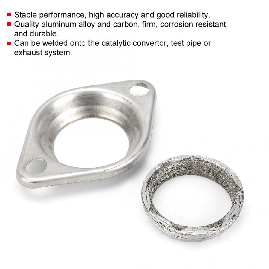 2.5in Kollektor Flansch Krapfen Dichtung Auspuff Header Bausatz Praktische Zubehör Aluminium Legierung + Kohlenstoff Auspuff Kollektor Flansch Neue