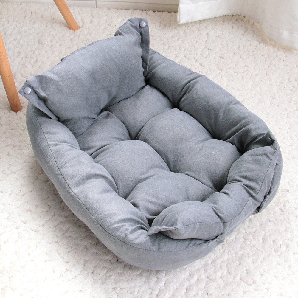 Pet Bed, Removable And Washable Dog Sleeping Bed Soft Cushion Winter Warm Dog Sofa Bed With Pillow For Small Dogs