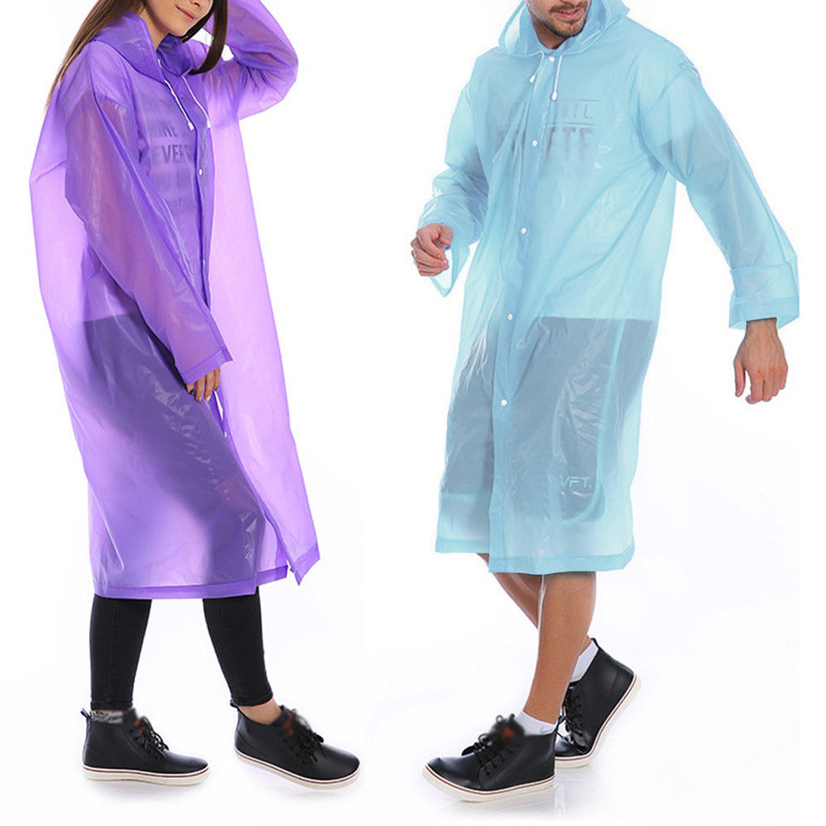 Unisex Waterproof Raincoat Jacket Clear Raincoat Rain Coat Hooded Poncho Rainwear Men Child