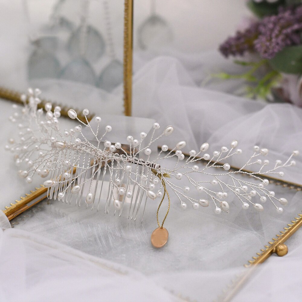 Peineta DE BODA ZMHP182, diadema de perlas para el cabello, accesorios para el cabello de novia, tocados de cumpleaños, joyería para el pelo de novia, pasador de pelo