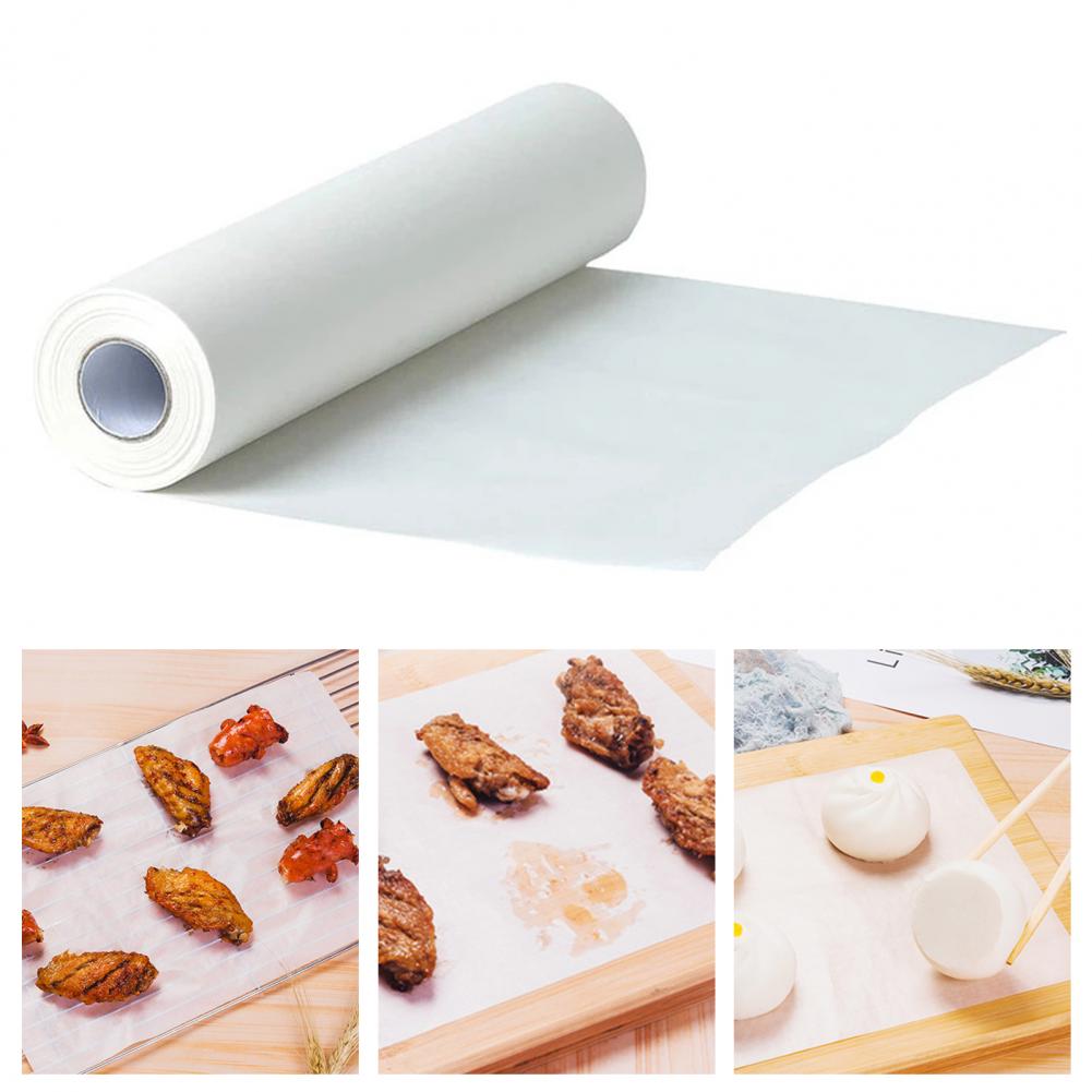 Rouleau de papier cuisson Double face, papier absorbant l'huile, cuisson à la vapeur, blanc, pour outils de cuisine de Restaurant, 1 rouleau,