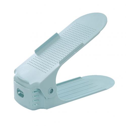 Adjustable Plastic Shoe Rack Stand Shoe Organizer Double Shoes Organizers Stand Shelf for Living Room Space Saving Cabinet: Sky Blue
