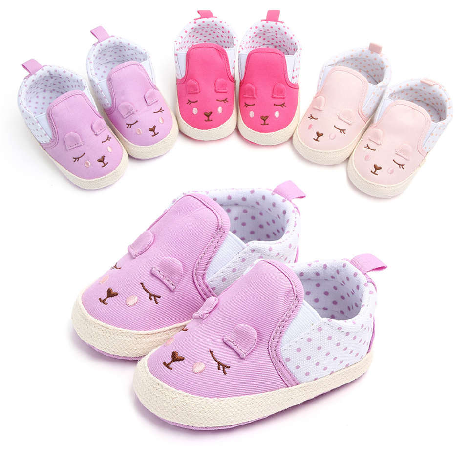 Baby Meisjes Schoenen Voor Pasgeboren Dier Patroon Met Dot Baby Schoenen Lente Herfst Anti-Slip Peuter Leuke Babyschoenen 0-18 Maanden