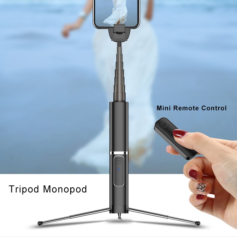 mini wysuwany bezprzewodowy Selfie Stick Autodyne artefakt dla iPhone 11 Huawei 5G Samsung bezprzewodowy statyw Bluetooth Selfie Stick