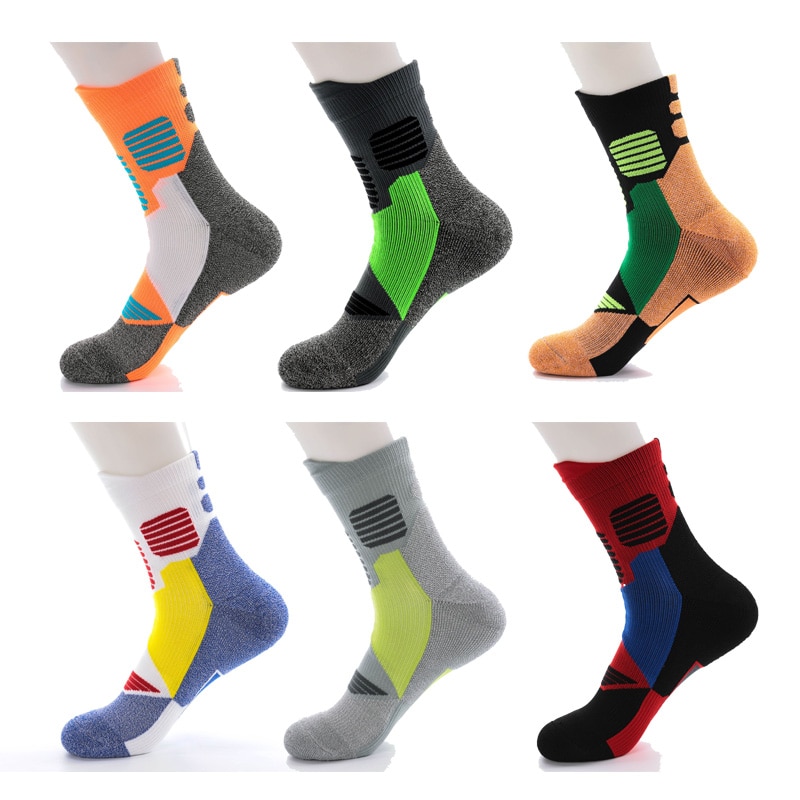 Professionele Mannen Sport Running Sokken Zweet Dikke Handdoek Bodem Wandelen Basketbal Outdoor Gym Fitness Sport Compressie Sokken