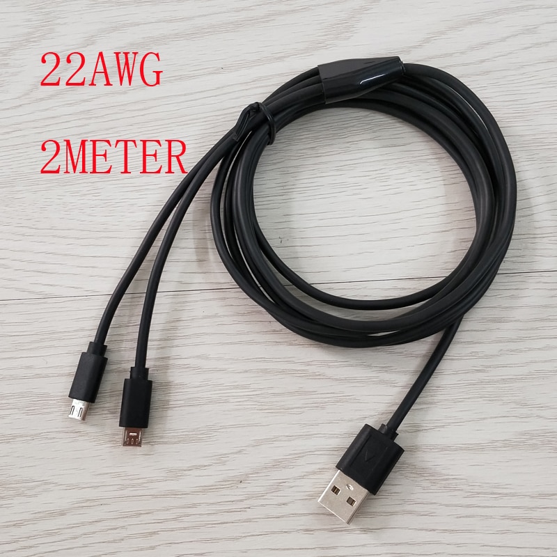 22AWG 2 meter 6ft Dual Micro USB Splitter Kabel Power 2 Micro USB Apparaten Tegelijk