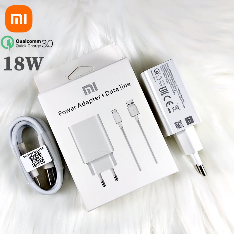 Xiaomi-Chargeur rapide 18W, qc3.0, câble d'alimentation USB 100, 3.1 cm, type C, pour Redmi note 7 8 9 9 s MI 9 SE 8 6 mix 2 2S 3: IL