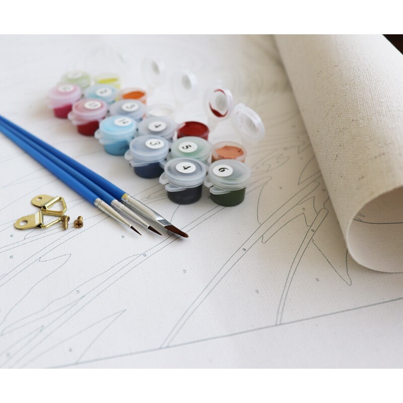 Bricolage peinture à l'huile dessin par numéros peinture sur toile modulaire pour salon coloriage par numéro foudre