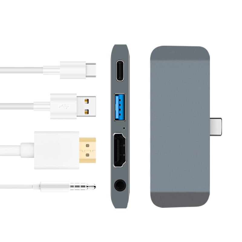 AJIUYU-adaptateur Dock USB Type C vers HDMI, pour Huawei MateBook X Pro, matebook 13, 14, , USB-C et 3.1: 4 in 1 USB and HDMI