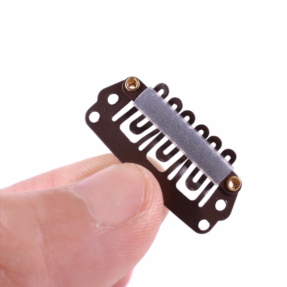 50pcs 28mm U Shaped Snap Clips For Hair Extensions Metal Clip With Silicone Back Wig Clips For Clip In Weave Wig Accessories