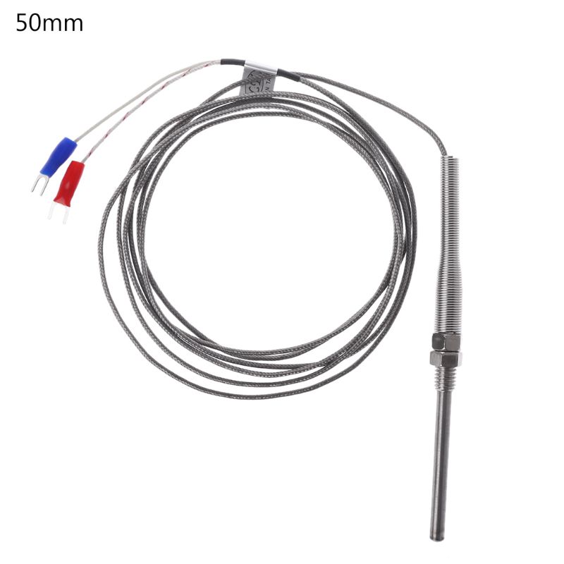 K Type Thermokoppel Roestvrij Stalen Sonde Thermokoppel 100 Mm 200 Mm 2 M Kabel Draad Lengte, thermokoppel 0 ~ 400C Temperatuur Sensor: 50mm