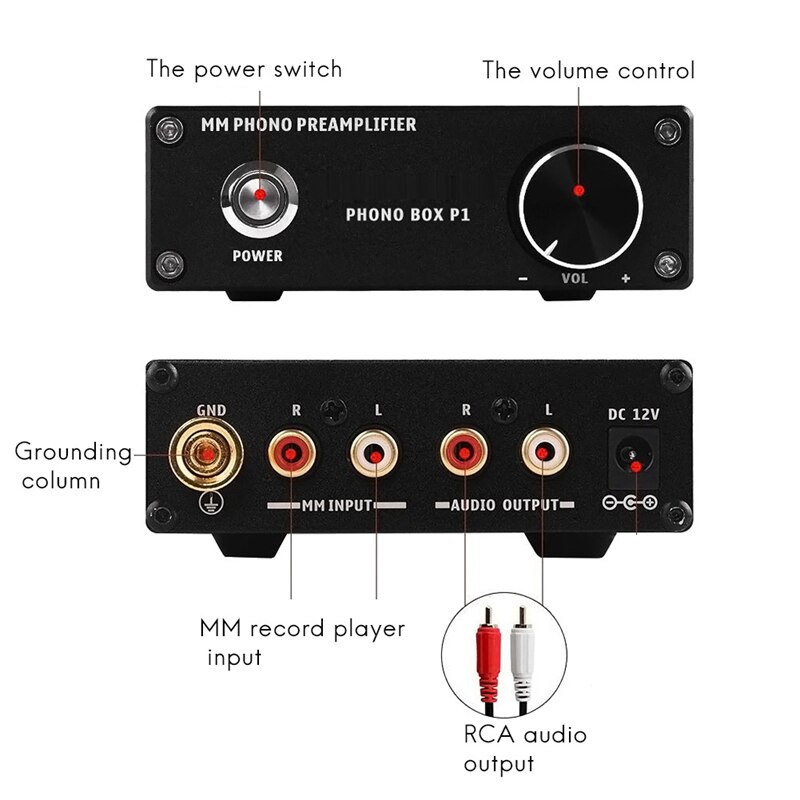 PREAMPLIFICADOR DE tocadiscos RIAA para escenario, amplificador de tocadiscos de alta fidelidad MM, bobina móvil, Phono