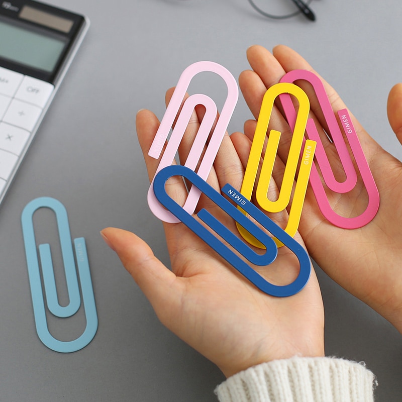 2pcs/pack Multicolor Paperclips Metal Paper Clips For School Office Supplies