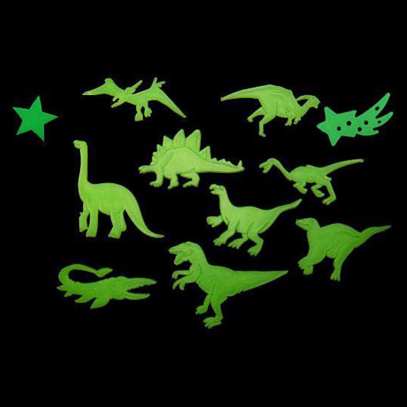 Glöd i mörka fluorescerande väggdekaler självlysande hemdekaler för sängkläder för barn  tp899: Dinosaurie