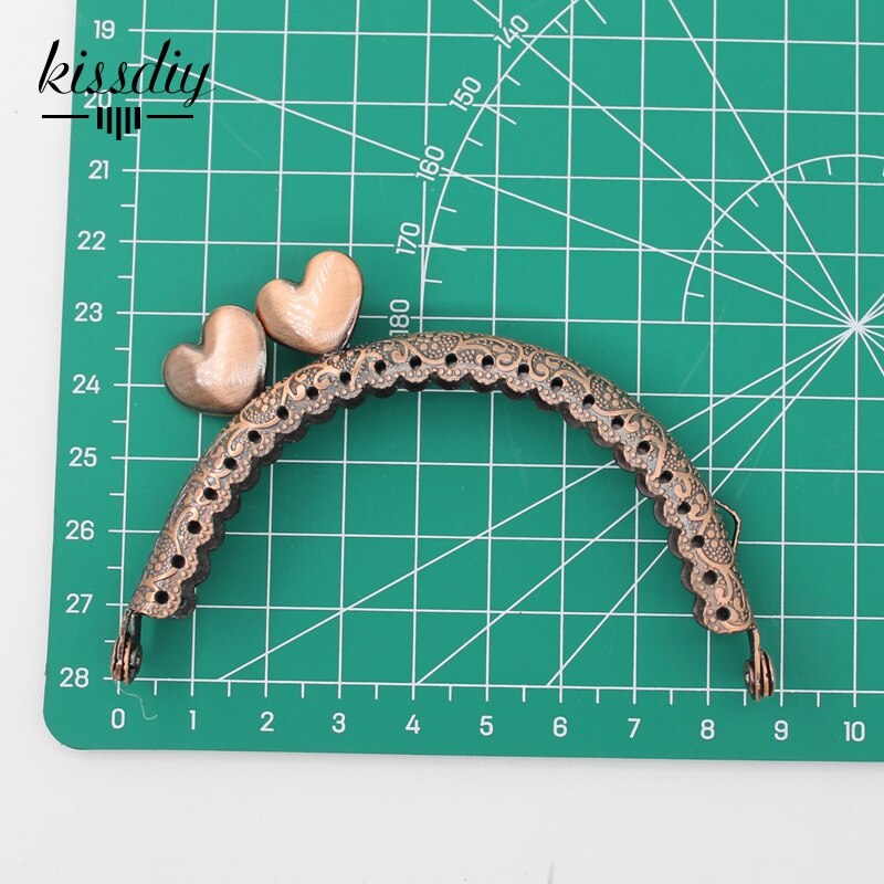 8.5Cm Hart Head Metal Purse Frame Handvat Voor Clutch Bag Coin Kus Sluiting Lock Antiek Brons Diy Tas Accessoire: red copper