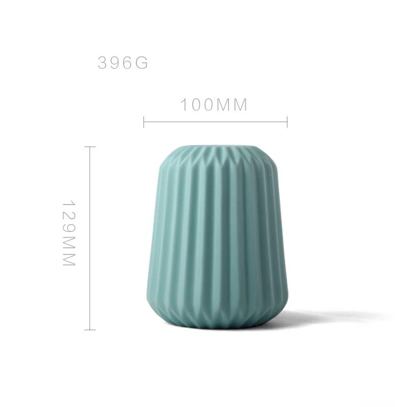 Modern European Style Origami Vases Ceramic Simple Tabletop Vase Home Living Room Decoration Flower Container: Green L