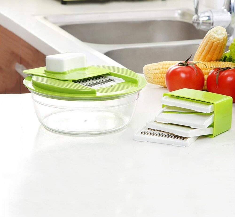 Mandoline Groente Slicer Dicer Fruit Cutter Slicer Met 4 Verwisselbare Roestvrijstalen Messen Aardappel Slicer Tool