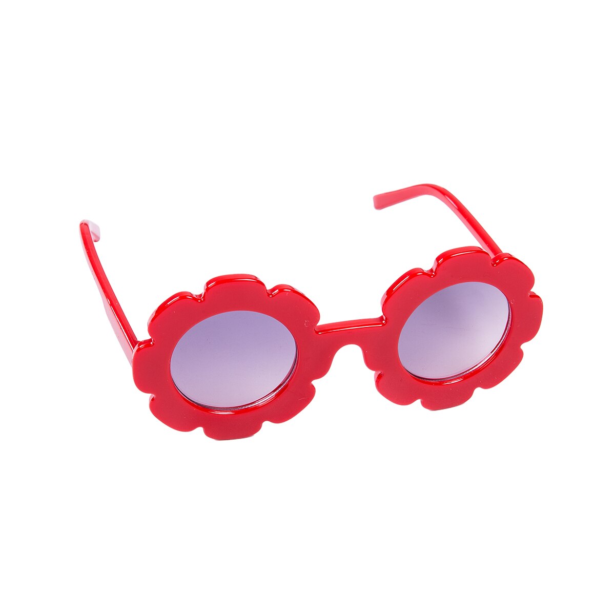 Solblomst kid runde solbriller drenge piger runde  uv400 briller polycarbonatblå lysblokerende briller: Rød