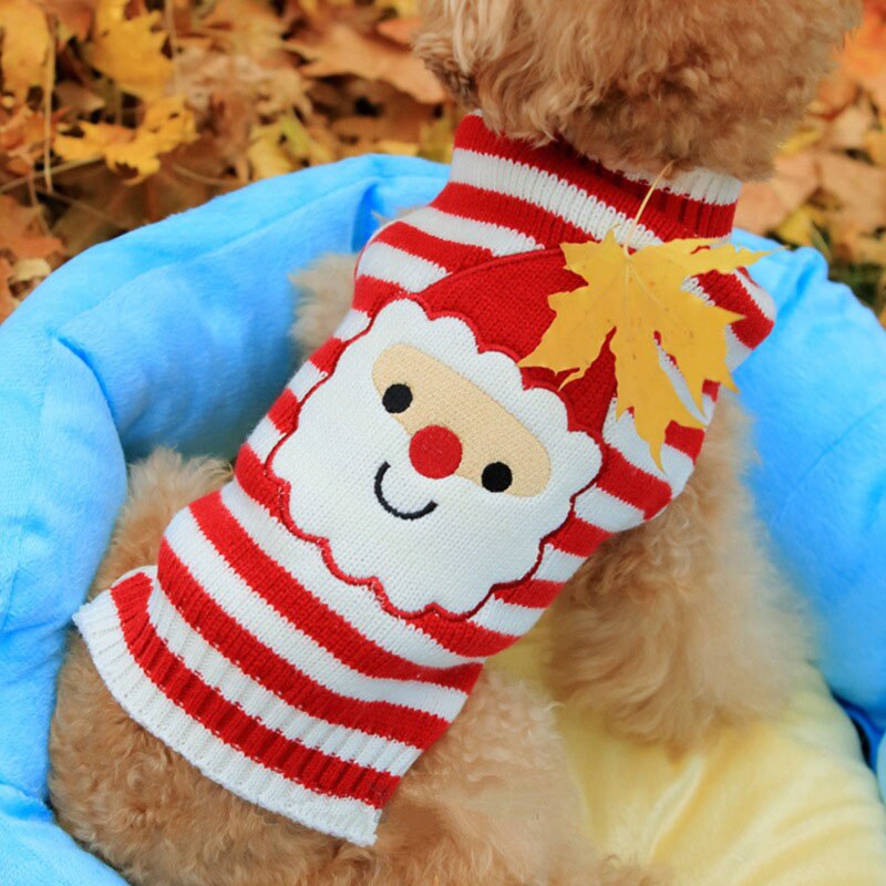 Rode Strepen Hond Kerst Trui Kerstman Knitwear Voor Kleine Grote Honden Xmas Huisdier Hoodie Trui Truien Sueter Psra Perro