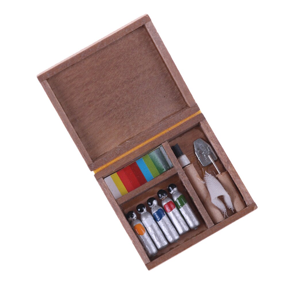 1:12 miniaturowe akcesoria robić domku dla lalek akcesoria pudełko na farby domek dla lalek mini pudełko robić malowania pigment kije lalki robić własnoręcznego wykonania dom części zabawki