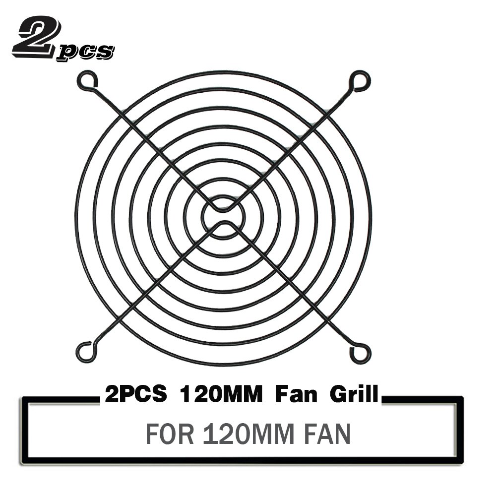 2 Stuks 60 Mm 80 Mm 90 Mm 92 Mm 120 Mm 140 Mm Fan Grills Metalen Mesh Vinger Guard beschermende Netto Fan Grill Computer Case Fan Grill: 2PCS 120MM Grills