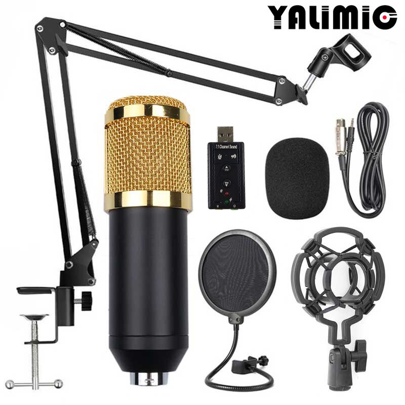 Microfono a Condensatore BM800 - Cablato 3.5mm con Scheda Audio USB NB-35 per Computer Karaoke: 7