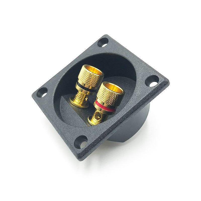 Terminal de caja de altavoz de 2 vías HIFI estéreo para coche, Conector de copa de resorte cuadrado redondo, poste de encuadernación, Subwoofer, enchufe y conector, 1 ud.