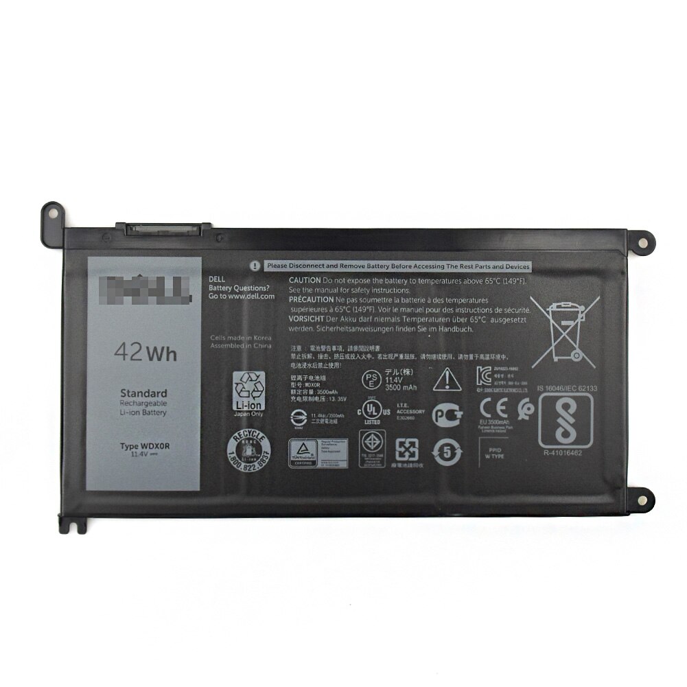 pour DELL Inspiron batterie WDX0R 42Wh 15 5567 5568 13 5368 7368 7569 7579