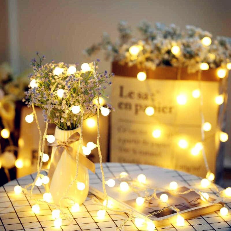 8 lägen led boll stränglampa 5v dc usb power utomhus jul trädgårdsfest dekor ljus string lampa vattentät batteridriven: Varm vit / 10m 80 led usb