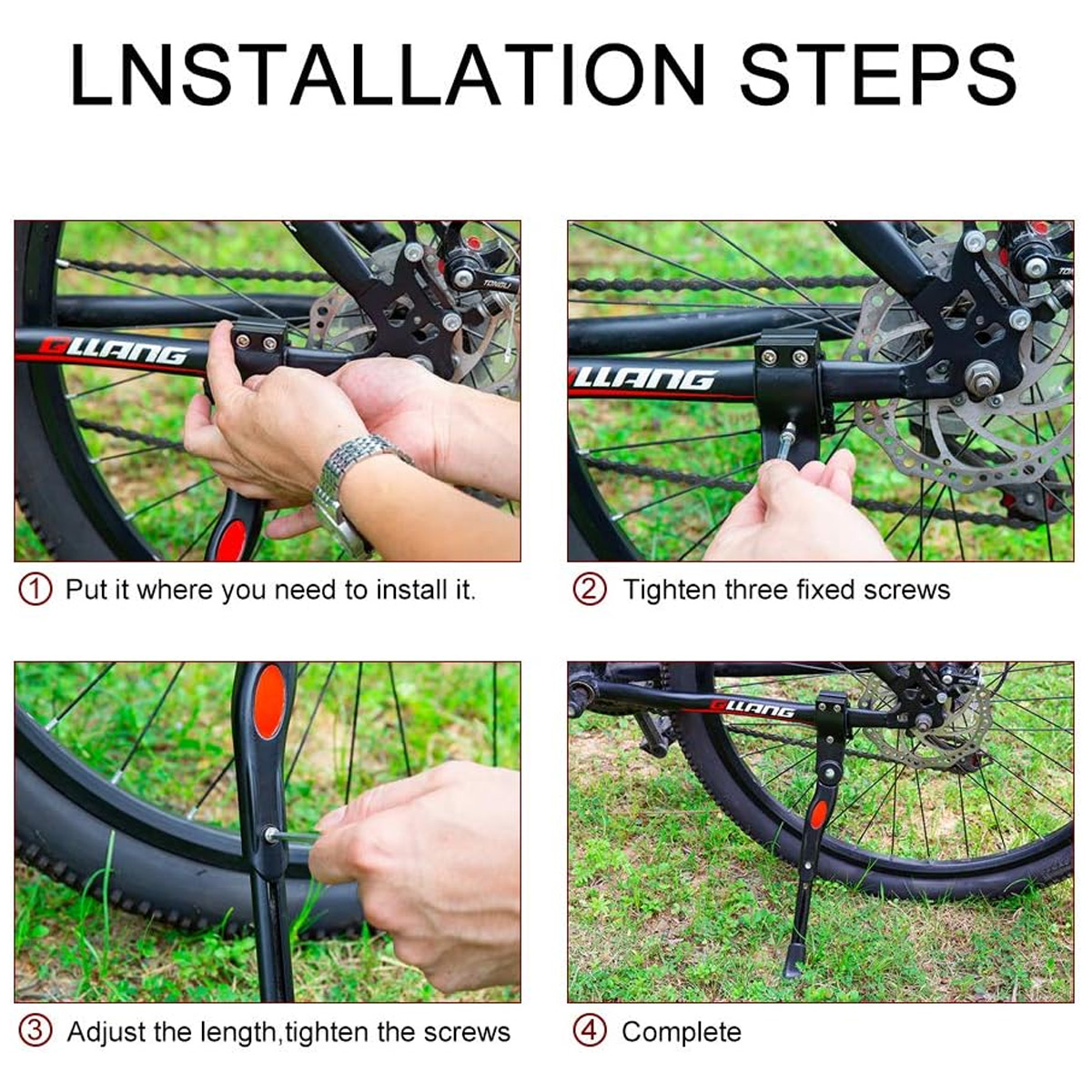 Verstelbare Fietsstandaard Mountainbike Kick Stand BMX MTB Zijstandaard Zwarte Fiets Aluminium Achterkick Fietsaccessoire