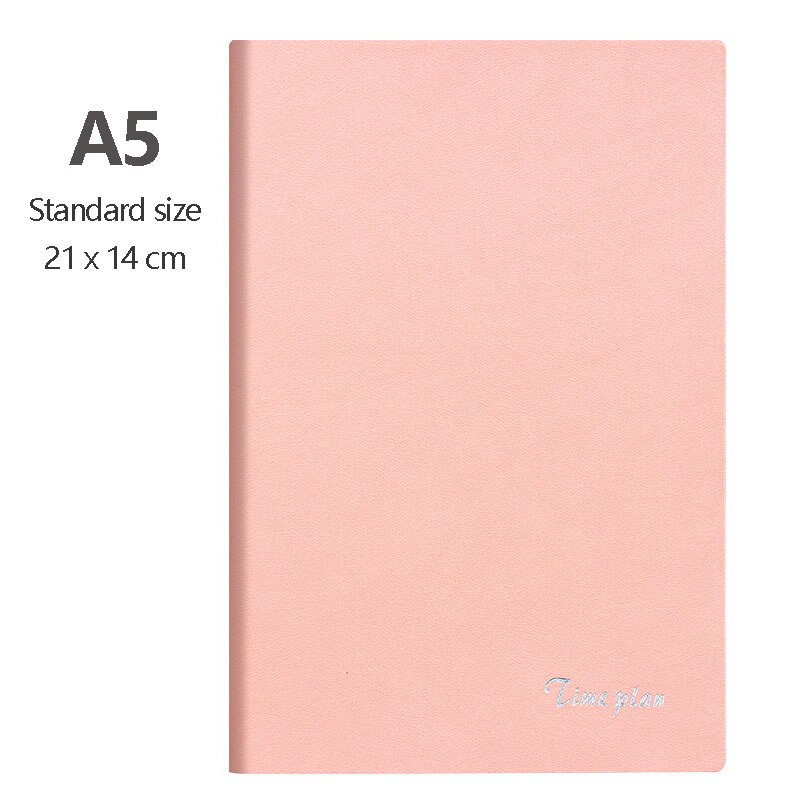 Mjukt läder daglig planering anteckningsbok skola & kontor anteckningsblock  a5/a6 200 sidor 80 gsm dagbok journal agenda leveranser brevpapper: Rosa -a5