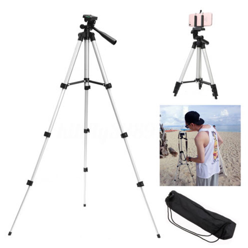 360 Horizontal Telescopic Camera Tripod Stand Ultra-portable Aluminun Adjustable Holder Phone Tripod Stand Mount 100cm