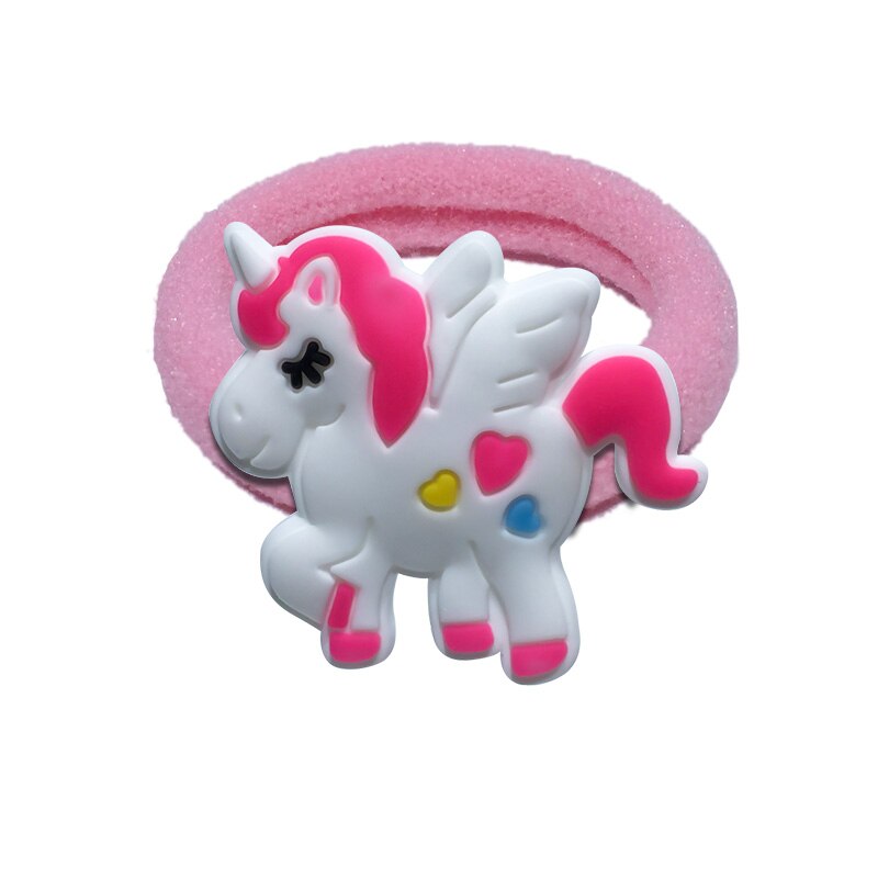 Eenhoorn Elastische Haarbanden Kids Rubber Hoofdbanden Haar Clips Haarspelden Meisjes Hoofddeksels Kinderen Haaraccessoires: 1PCS  3710-04