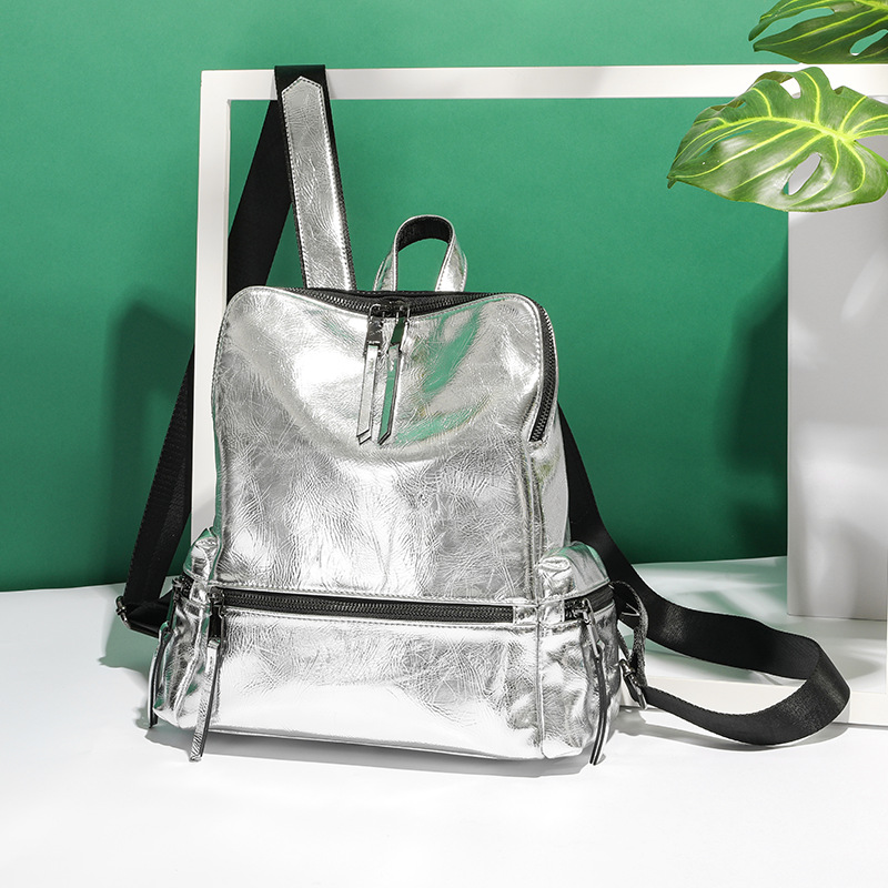 sommer Größehe Kapazität Schule Schulter Tasche lässig PU Frauen Anti-diebstahl Rucksack Silber Reflektierende Rucksäcke Sack A Dos