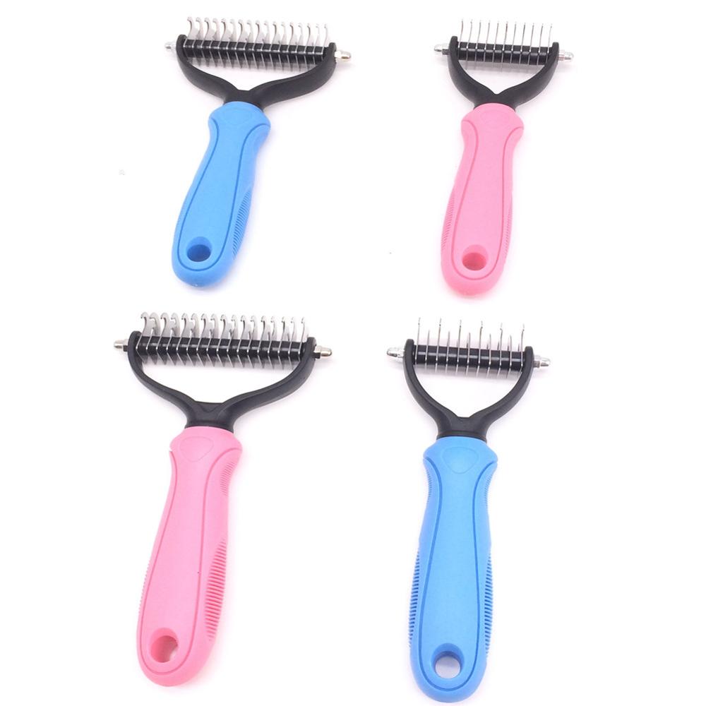Hair Removal Comb for Dogs Cat Detangler Fur Trimming Dematting Deshedding Brush Grooming Tool For matted Long Hair Curly Pet